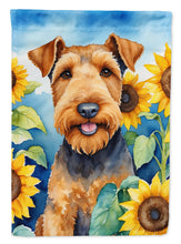 Load image into Gallery viewer, Airedale Terrier in Sunflowers Garden Flag – Bright Dog-Themed Yard Decor