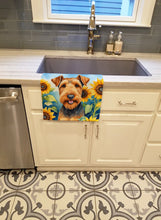 Load image into Gallery viewer, Airedale Terrier in Sunflowers Kitchen Towel