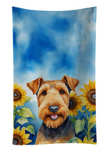 Load image into Gallery viewer, Airedale Terrier in Sunflowers Kitchen Towel