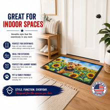 Load image into Gallery viewer, Airedale Terrier in Sunflowers Doormat Front Door Mat Indoor Outdoor Rugs for Entryway, Non Slip Washable Low Pile, 18H X 27W