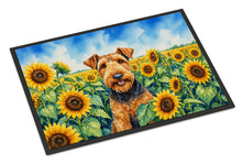 Load image into Gallery viewer, Airedale Terrier in Sunflowers Doormat Front Door Mat Indoor Outdoor Rugs for Entryway, Non Slip Washable Low Pile, 18H X 27W