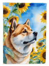 Load image into Gallery viewer, Akita in Sunflowers House Flag