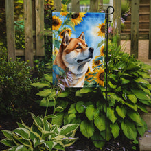 Load image into Gallery viewer, Akita in Sunflowers Garden Flag – Bright Dog-Themed Yard Decor