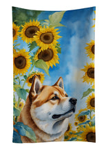 Load image into Gallery viewer, Akita in Sunflowers Kitchen Towel