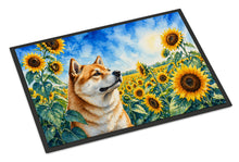 Load image into Gallery viewer, Akita in Sunflowers Doormat Front Door Mat Indoor Outdoor Rugs for Entryway, Non Slip Washable Low Pile, 18H X 27W