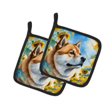 Load image into Gallery viewer, Akita in Sunflowers Pot Holders - Set of 2 Decorative Kitchen Helpers | Made in the USA