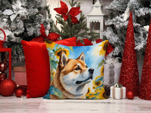 Load image into Gallery viewer, Akita in Sunflowers Throw Pillow - 14x14 Decorative Pillow – Art for Your Home &amp; Patio
