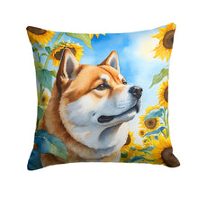 Load image into Gallery viewer, Akita in Sunflowers Throw Pillow - 14x14 Decorative Pillow – Art for Your Home &amp; Patio