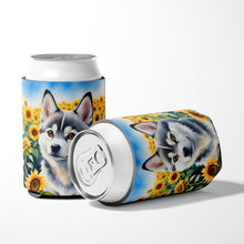 Load image into Gallery viewer, Alaskan Klee Kai in Sunflowers Can or Bottle Hugger