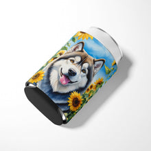 Load image into Gallery viewer, Alaskan Malamute in Sunflowers Can or Bottle Hugger