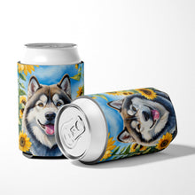 Load image into Gallery viewer, Alaskan Malamute in Sunflowers Can or Bottle Hugger