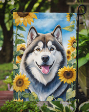 Load image into Gallery viewer, Alaskan Malamute in Sunflowers Garden Flag – Bright Dog-Themed Yard Decor