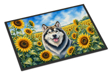 Load image into Gallery viewer, Alaskan Malamute in Sunflowers Doormat Front Door Mat Indoor Outdoor Rugs for Entryway, Non Slip Washable Low Pile, 24H X 36W