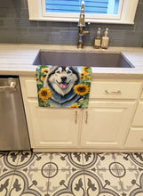 Load image into Gallery viewer, Alaskan Malamute in Sunflowers Kitchen Towel