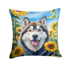 Load image into Gallery viewer, Alaskan Malamute in Sunflowers Throw Pillow