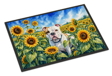 Load image into Gallery viewer, American Bulldog in Sunflowers Doormat Front Door Mat Indoor Outdoor Rugs for Entryway, Non Slip Washable Low Pile, 18H X 27W