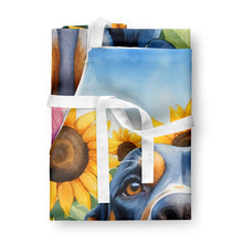 Load image into Gallery viewer, American English Coonhound in Sunflowers Apron – Artist-Designed Kitchen, BBQ &amp; Craft Apron