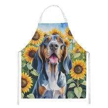 Load image into Gallery viewer, American English Coonhound in Sunflowers Apron – Artist-Designed Kitchen, BBQ &amp; Craft Apron