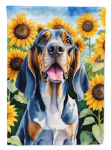 Load image into Gallery viewer, American English Coonhound in Sunflowers Garden Flag – Bright Dog-Themed Yard Decor