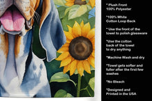 Load image into Gallery viewer, American English Coonhound in Sunflowers Kitchen Towel