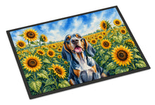 Load image into Gallery viewer, American English Coonhound in Sunflowers Doormat Front Door Mat Indoor Outdoor Rugs for Entryway, Non Slip Washable Low Pile, 18H X 27W