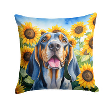 Load image into Gallery viewer, American English Coonhound in Sunflowers Throw Pillow