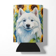 Load image into Gallery viewer, American Eskimo in Sunflowers Can or Bottle Hugger