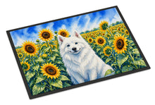 Load image into Gallery viewer, American Eskimo in Sunflowers Doormat Front Door Mat Indoor Outdoor Rugs for Entryway, Non Slip Washable Low Pile, 18H X 27W