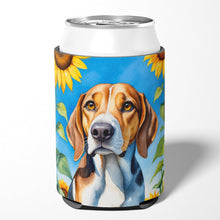 Load image into Gallery viewer, American Foxhound in Sunflowers Can or Bottle Hugger