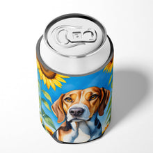 Load image into Gallery viewer, American Foxhound in Sunflowers Can or Bottle Hugger