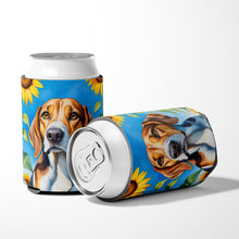 Load image into Gallery viewer, American Foxhound in Sunflowers Can or Bottle Hugger