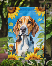 Load image into Gallery viewer, American Foxhound in Sunflowers Garden Flag – Bright Dog-Themed Yard Decor