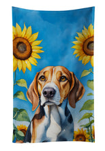 Load image into Gallery viewer, American Foxhound in Sunflowers Kitchen Towel