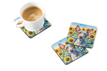 Load image into Gallery viewer, American Hairless Terrier in Sunflowers Coasters - Set of 4 Lightweight Foam, Absorbent Drink Coasters