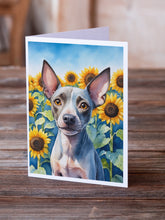 Load image into Gallery viewer, American Hairless Terrier in Sunflowers Greeting Cards - Blank Note Cards – 8-Pack of Artist-Designed Cards with Envelopes