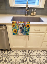 Load image into Gallery viewer, American Hairless Terrier in Sunflowers Kitchen Towel