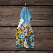 Load image into Gallery viewer, American Hairless Terrier in Sunflowers Kitchen Towel