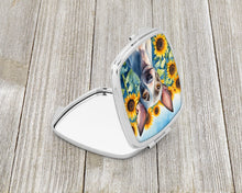 Load image into Gallery viewer, American Hairless Terrier in Sunflowers Compact Mirror – Stylish Purse Mirror with Artistic Covers