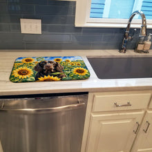 Load image into Gallery viewer, American Water Spaniel in Sunflowers Dish Drying Mat Absorbent Dish Drying Mat Pad for Kitchen Counter Dish Drainer Mat for Countertop, 14 x 21", Multicolor