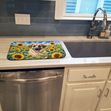 Load image into Gallery viewer, Anatolian Shepherd in Sunflowers Dish Drying Mat Absorbent Dish Drying Mat Pad for Kitchen Counter Dish Drainer Mat for Countertop, 14 x 21", Multicolor