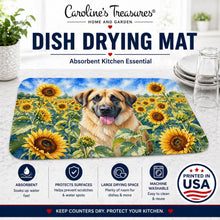 Load image into Gallery viewer, Anatolian Shepherd in Sunflowers Dish Drying Mat Absorbent Dish Drying Mat Pad for Kitchen Counter Dish Drainer Mat for Countertop, 14 x 21", Multicolor