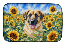 Load image into Gallery viewer, Anatolian Shepherd in Sunflowers Dish Drying Mat Absorbent Dish Drying Mat Pad for Kitchen Counter Dish Drainer Mat for Countertop, 14 x 21", Multicolor