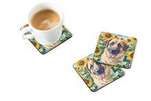 Load image into Gallery viewer, Anatolian Shepherd in Sunflowers Coasters - Set of 4 Lightweight Foam, Absorbent Drink Coasters