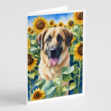 Load image into Gallery viewer, Anatolian Shepherd in Sunflowers Greeting Cards - Blank Note Cards – 8-Pack of Artist-Designed Cards with Envelopes
