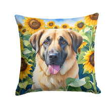 Load image into Gallery viewer, Anatolian Shepherd in Sunflowers Throw Pillow - 14x14 Decorative Pillow – Art for Your Home &amp; Patio