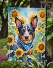 Load image into Gallery viewer, Australian Cattle Dog in Sunflowers Garden Flag – Bright Dog-Themed Yard Decor