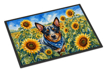 Load image into Gallery viewer, Australian Cattle Dog in Sunflowers Doormat Front Door Mat Indoor Outdoor Rugs for Entryway, Non Slip Washable Low Pile, 18H X 27W