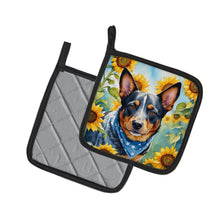 Load image into Gallery viewer, Australian Cattle Dog in Sunflowers Pot Holders - Set of 2 Decorative Kitchen Helpers | Made in the USA