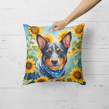 Load image into Gallery viewer, Australian Cattle Dog in Sunflowers Throw Pillow
