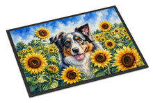 Load image into Gallery viewer, Australian Shepherd in Sunflowers Doormat Front Door Mat Indoor Outdoor Rugs for Entryway, Non Slip Washable Low Pile, 24H X 36W